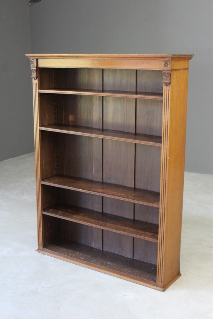 Victorian Oak Freestanding Bookcase - Kernow Furniture