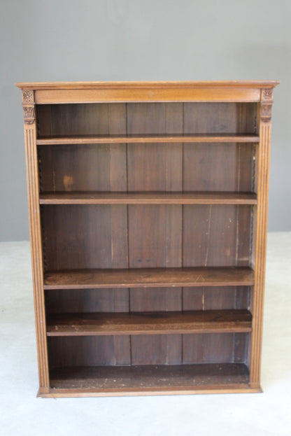 Victorian Oak Freestanding Bookcase - Kernow Furniture