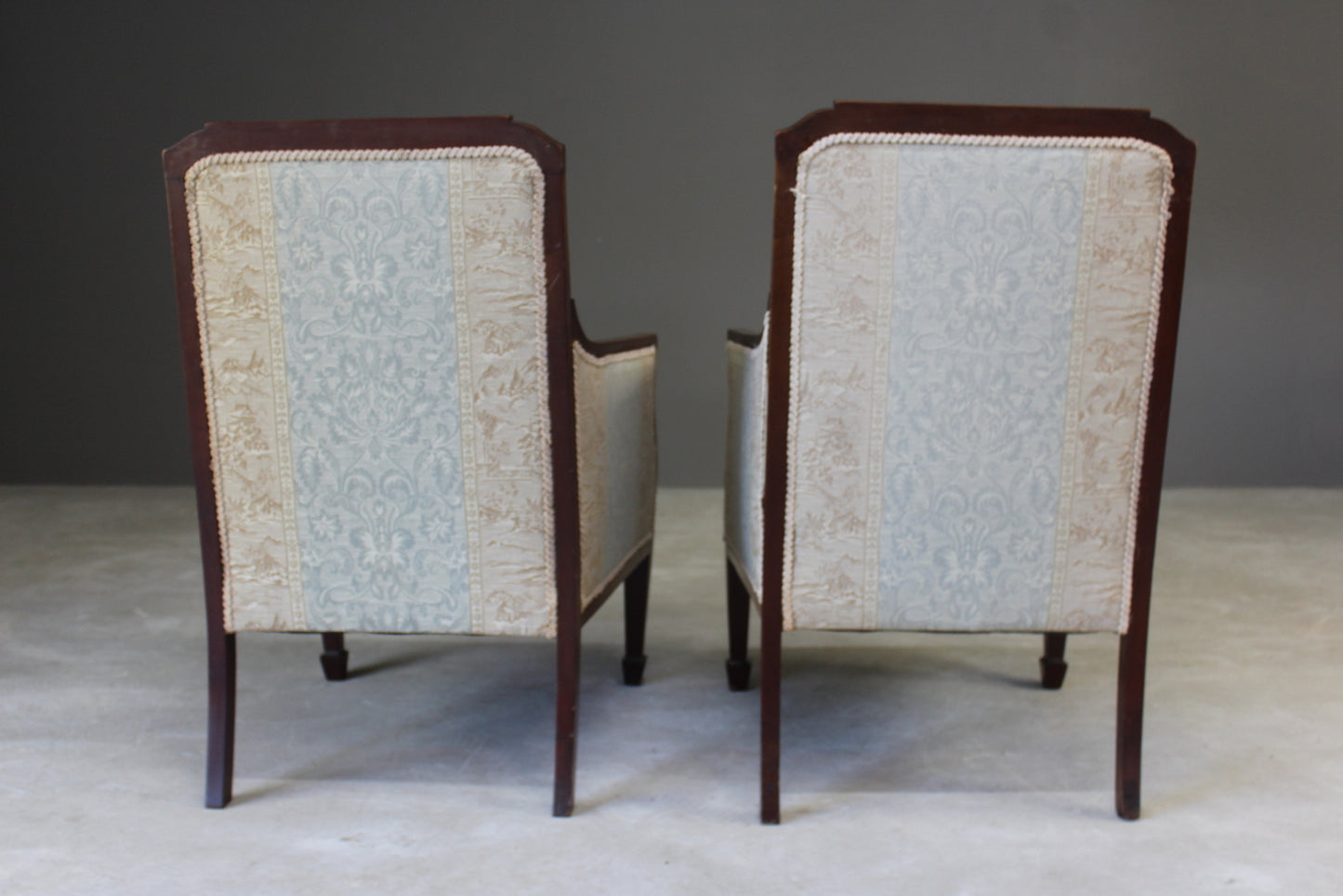 Pair Edwardian Armchairs - Kernow Furniture