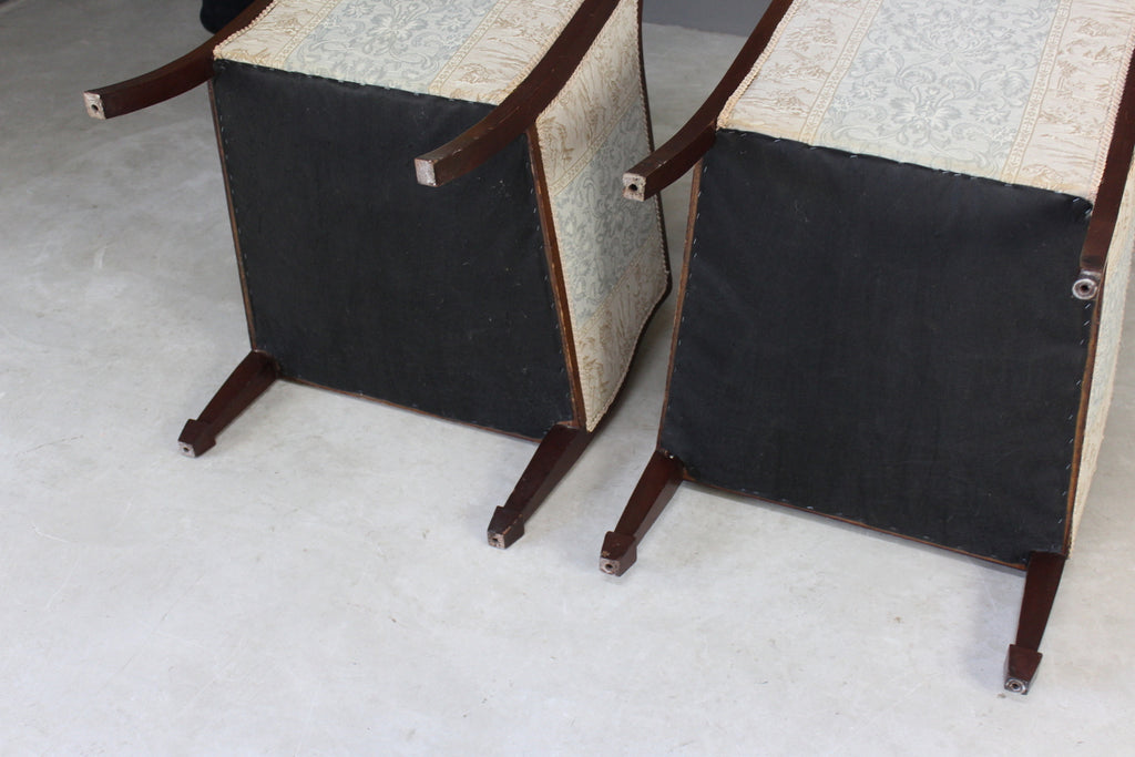 Pair Edwardian Armchairs - Kernow Furniture