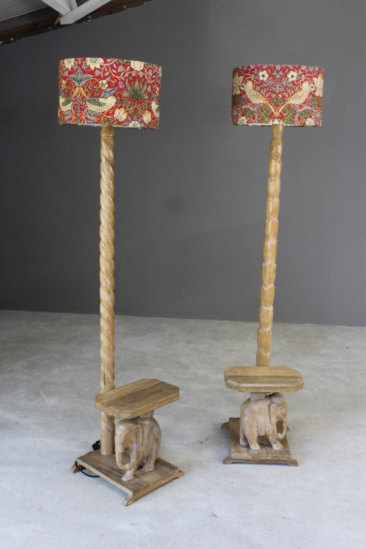 Pair Elephant Standard Lamps - Kernow Furniture