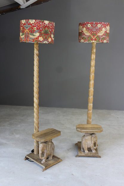 Pair Elephant Standard Lamps - Kernow Furniture