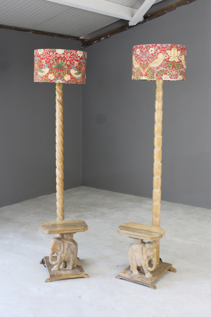 Pair Elephant Standard Lamps - Kernow Furniture