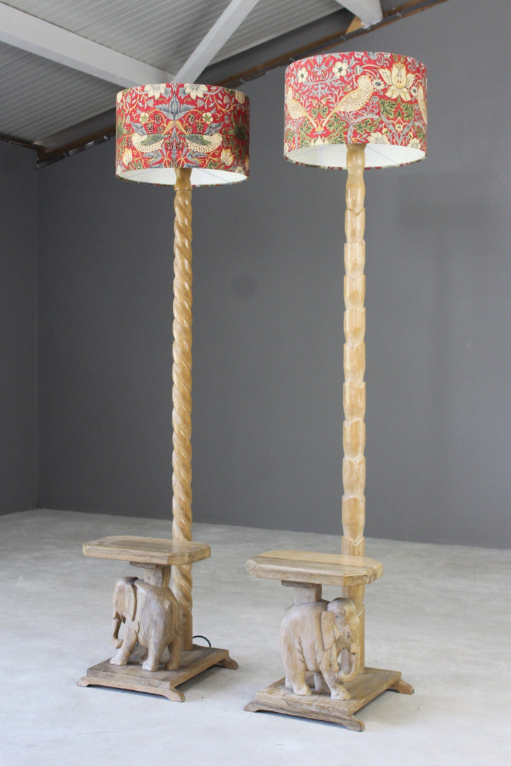 Pair Elephant Standard Lamps - Kernow Furniture