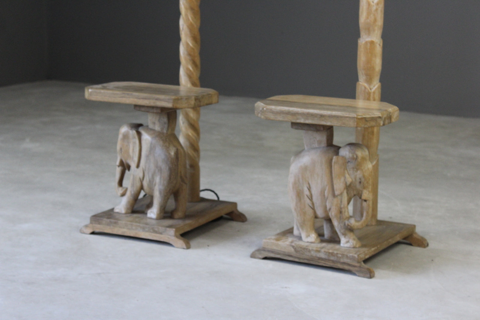 Pair Elephant Standard Lamps - Kernow Furniture