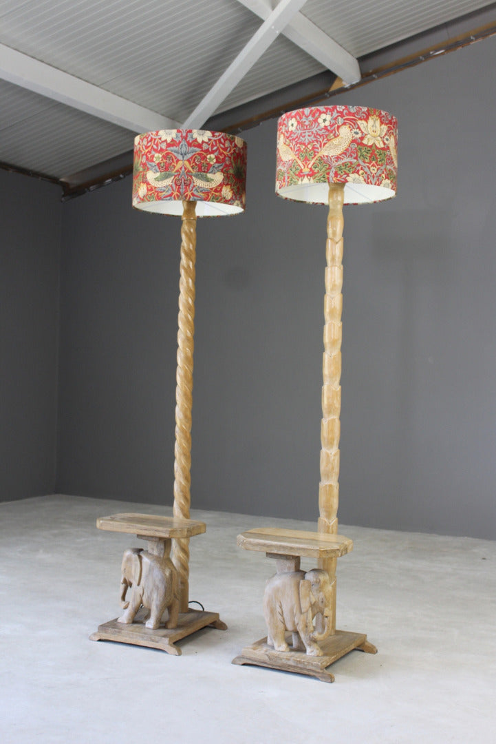 Pair Elephant Standard Lamps - Kernow Furniture