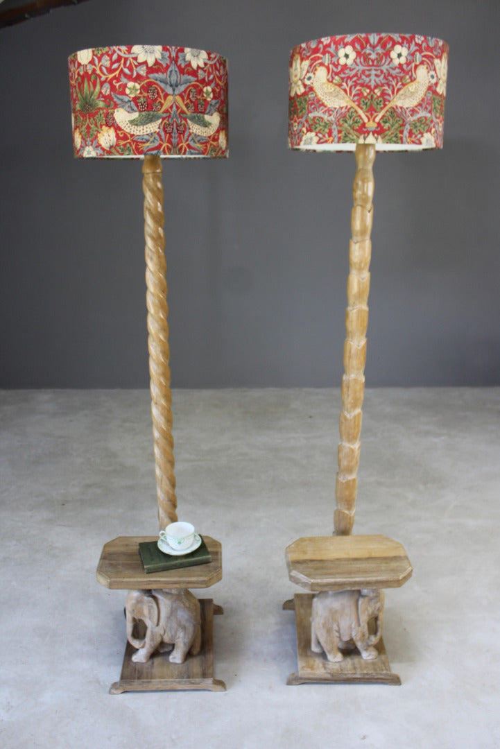 Pair Elephant Standard Lamps - Kernow Furniture