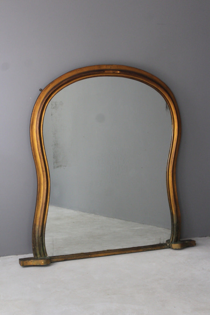 Large Antique Overmantle Mirror - Kernow Furniture