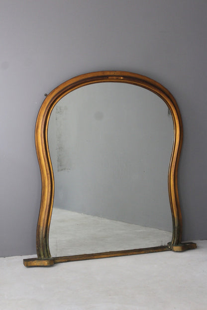 Large Antique Overmantle Mirror - Kernow Furniture