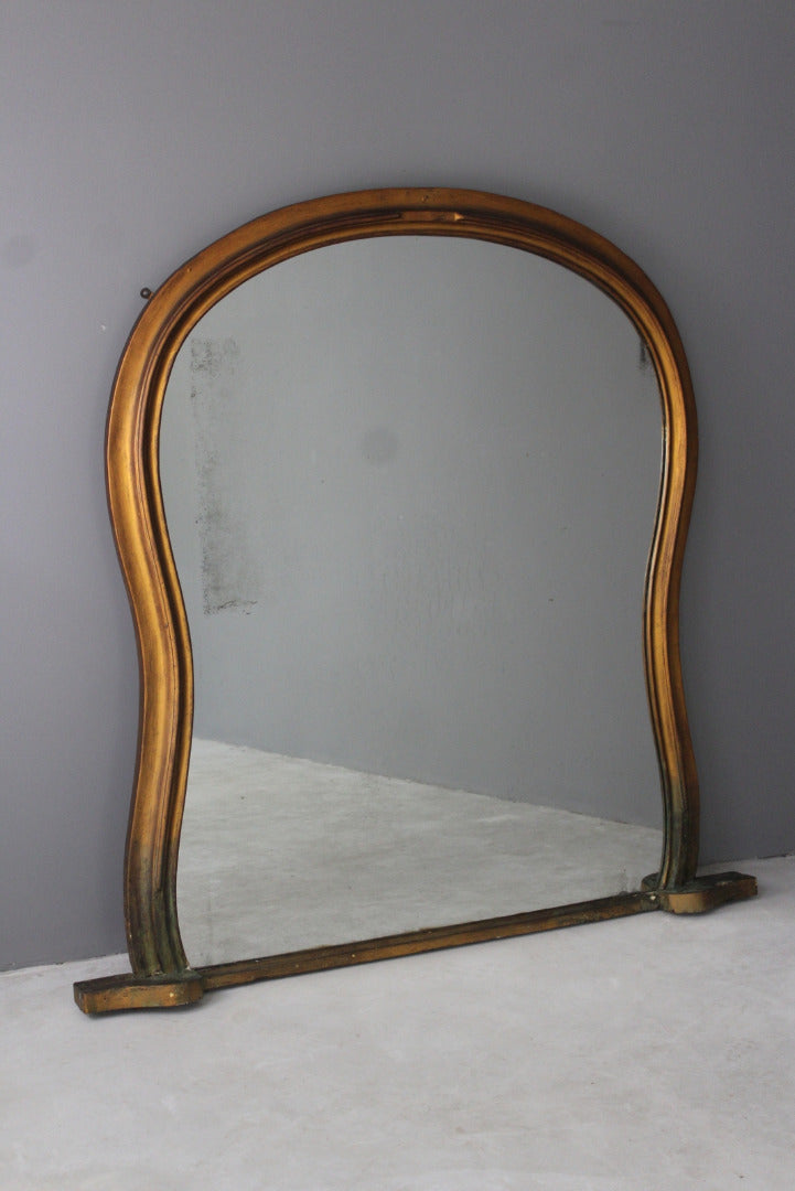 Large Antique Overmantle Mirror - Kernow Furniture