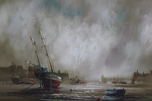 John Bampfield Harbour Scene - Kernow Furniture