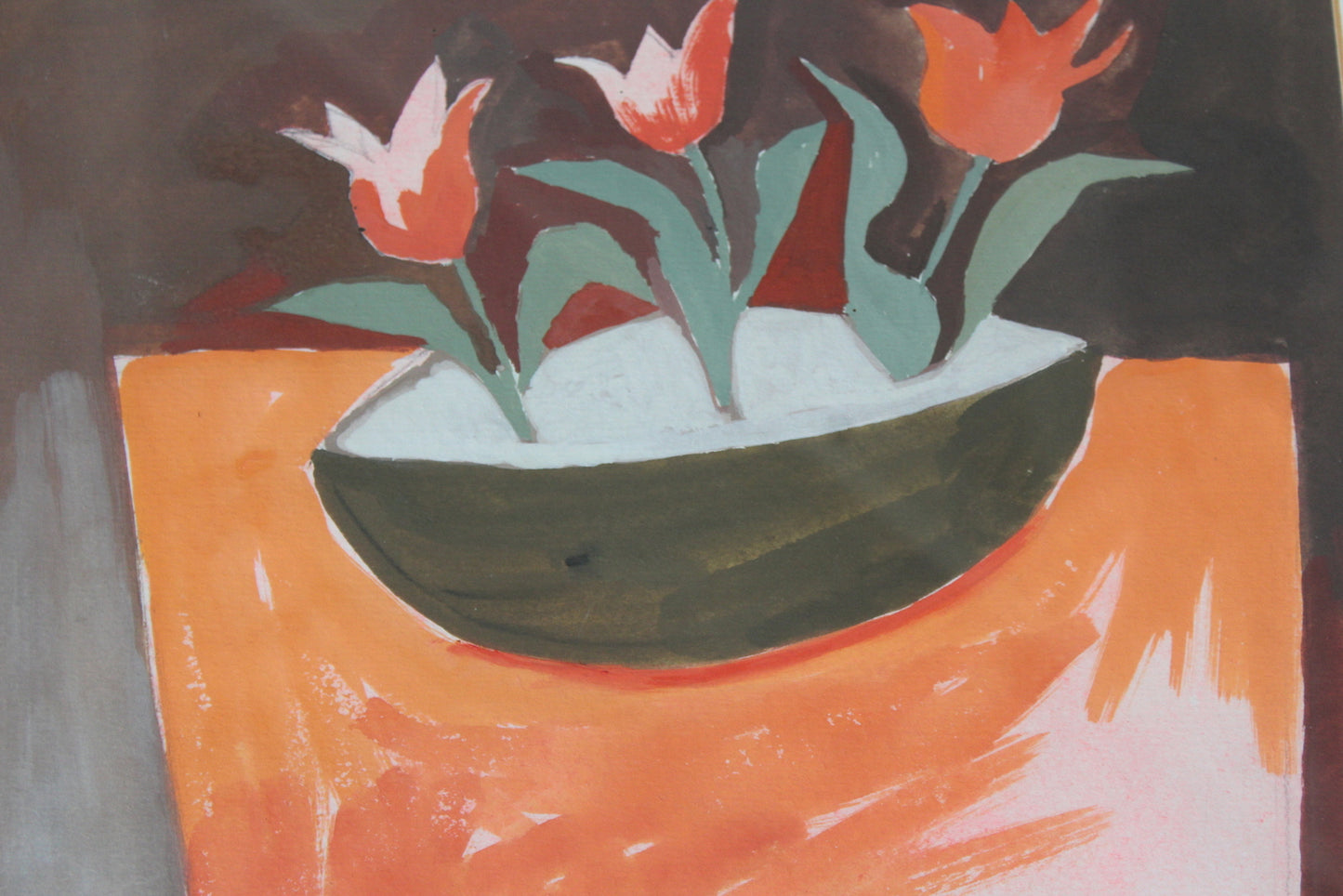 Tulips In Bowl - Adrian Campbell - Kernow Furniture