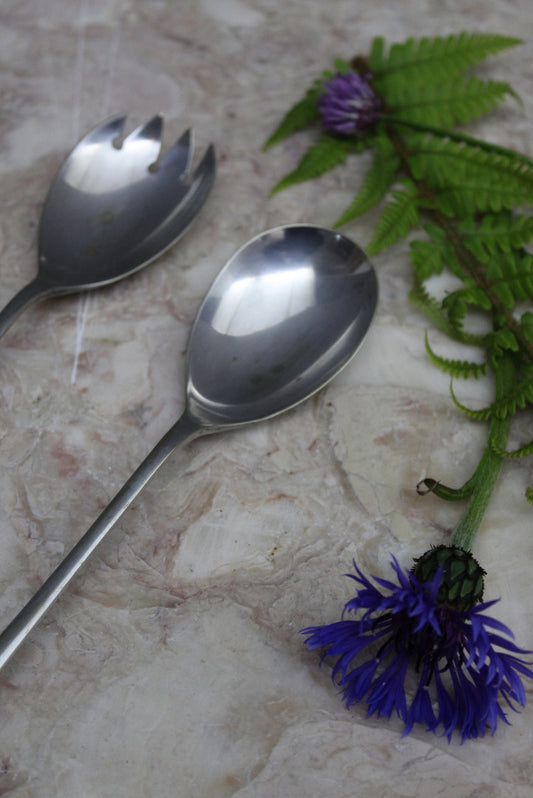Pair Vintage Salad Servers - Kernow Furniture