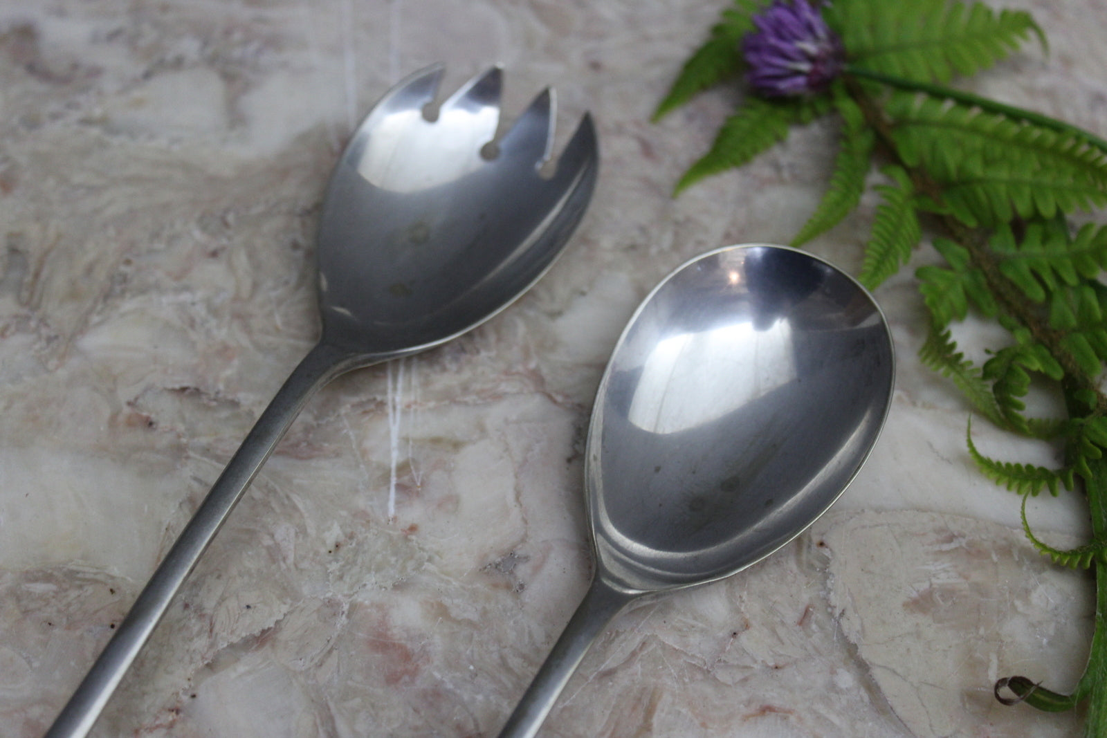 Pair Vintage Salad Servers - Kernow Furniture