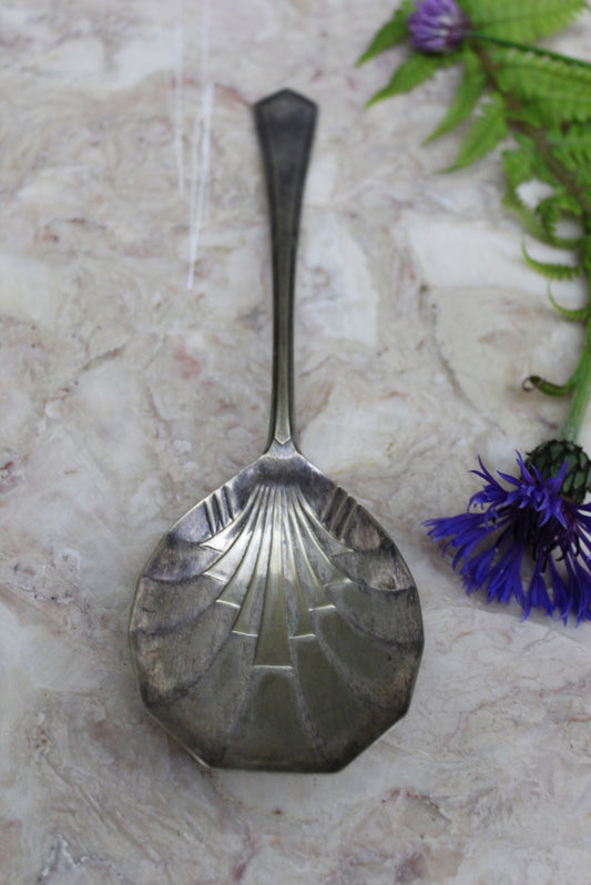 Vintage EPNS Shell Fruit Serving Spoon - Kernow Furniture
