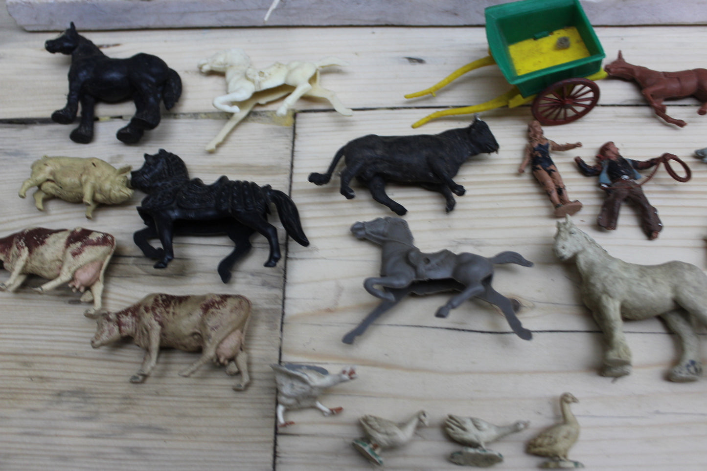 Collection Vintage Plastic Farm Animals - Kernow Furniture