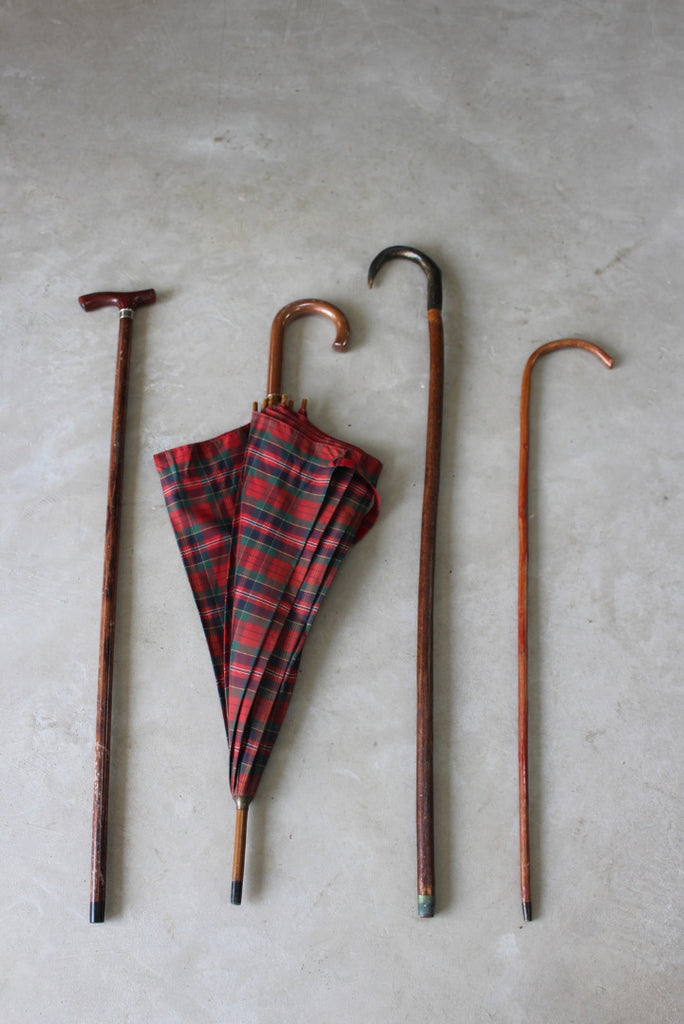 Vintage Walking Sticks & Umbrella - Kernow Furniture