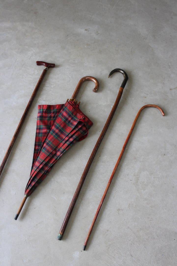 Vintage Walking Sticks & Umbrella - Kernow Furniture