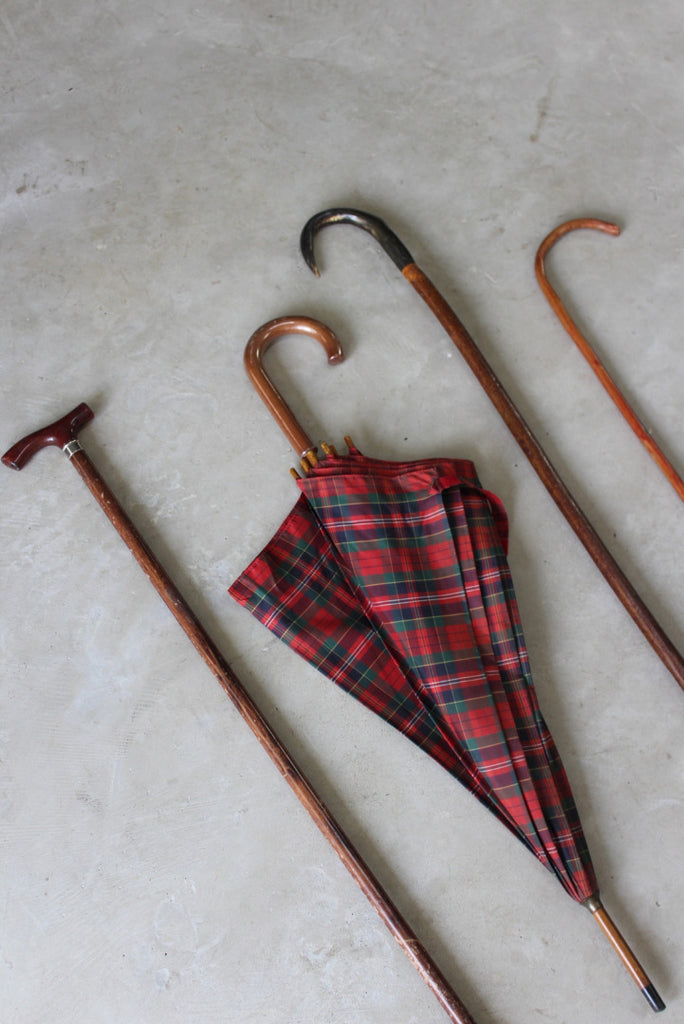 Vintage Walking Sticks & Umbrella - Kernow Furniture