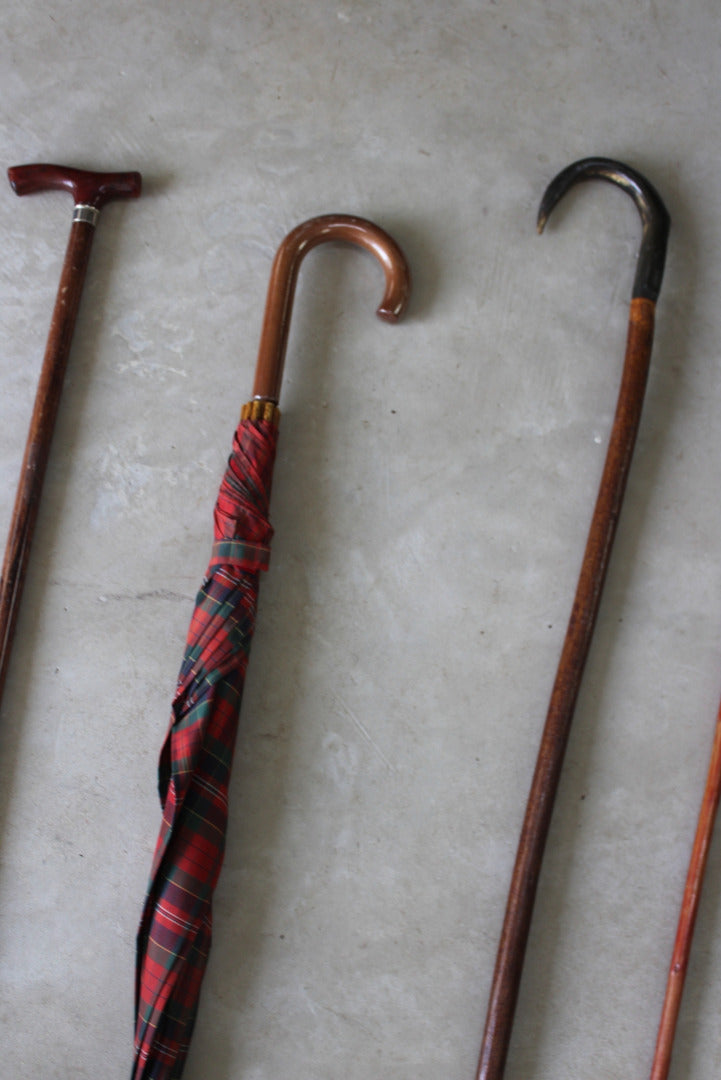 Vintage Walking Sticks & Umbrella - Kernow Furniture