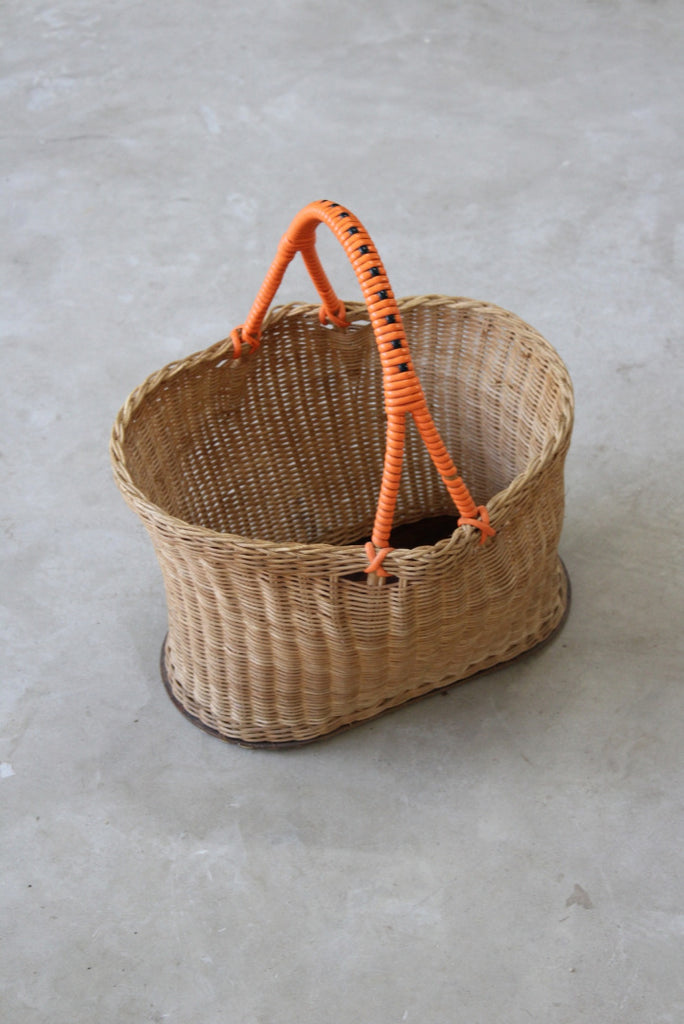 Vintage Wicker Shopping Basket - Kernow Furniture
