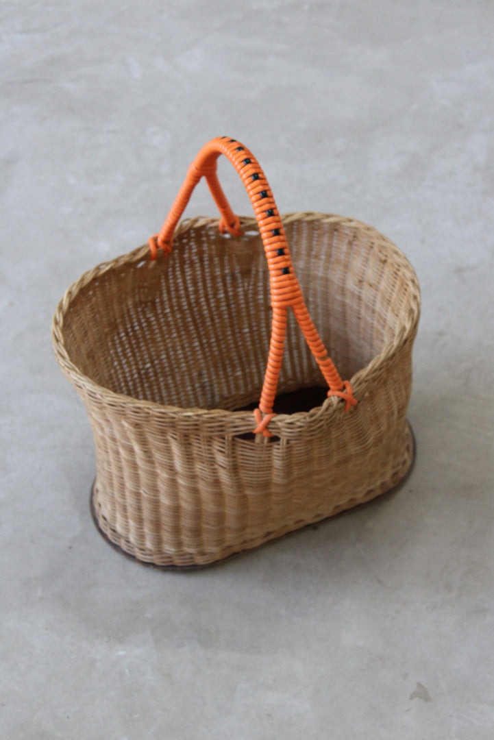 Vintage Wicker Shopping Basket - Kernow Furniture