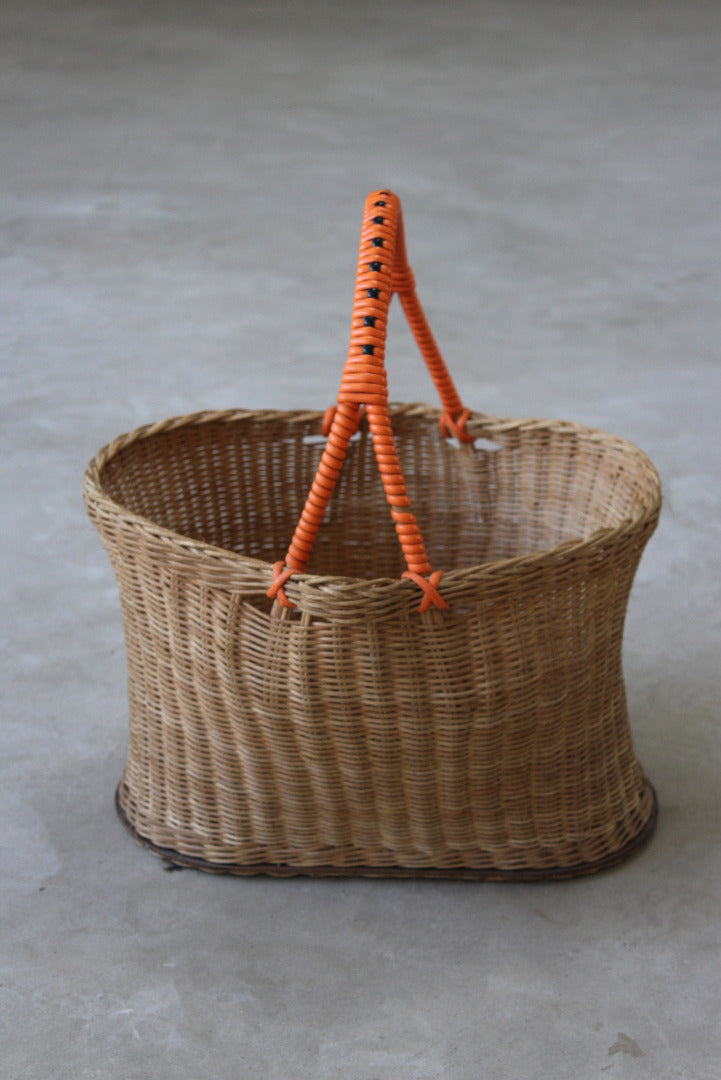 Vintage Wicker Shopping Basket - Kernow Furniture