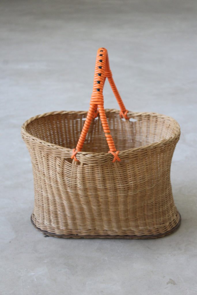 Vintage Wicker Shopping Basket - Kernow Furniture