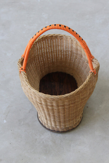 Vintage Wicker Shopping Basket - Kernow Furniture