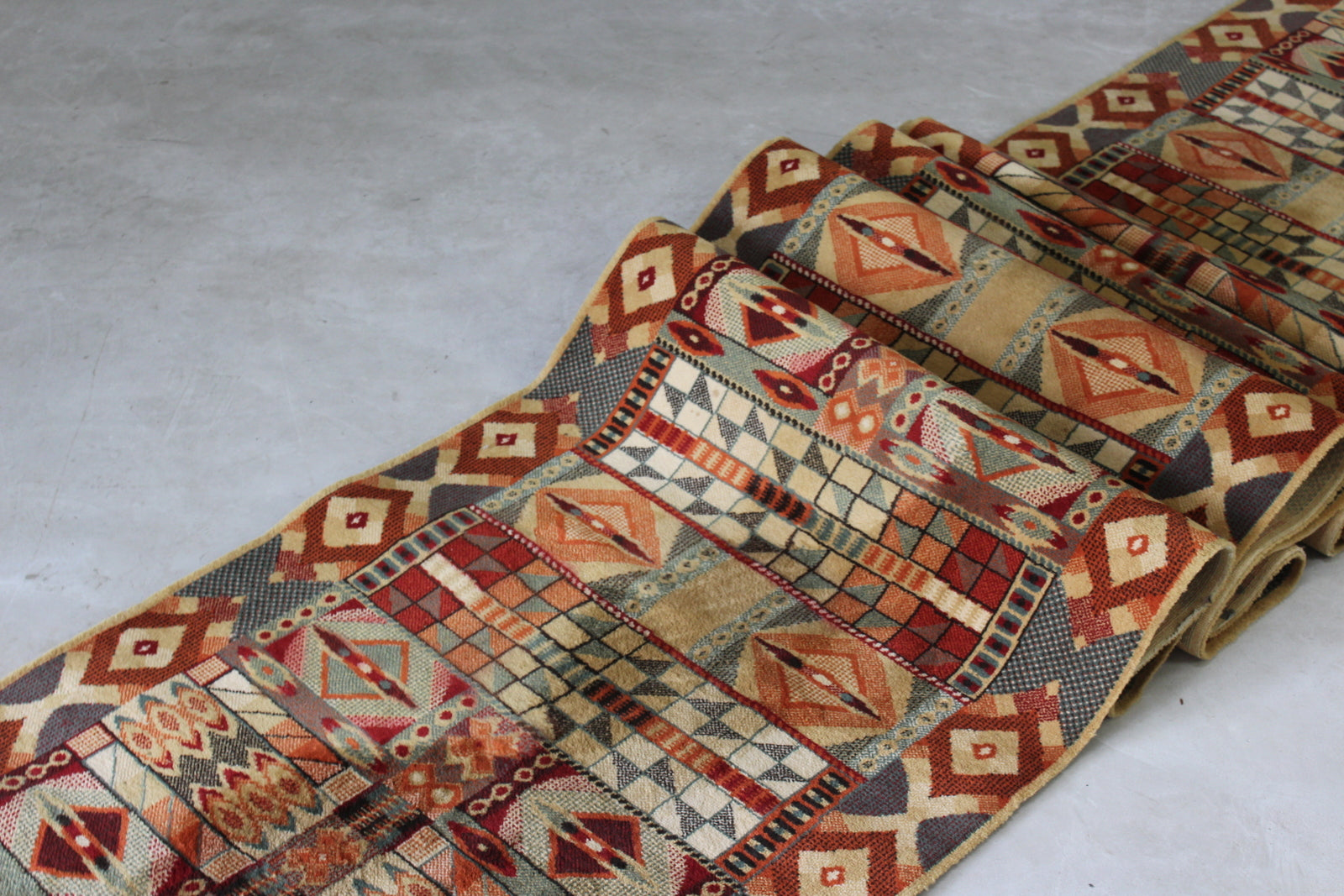 Long Geometric Hall Carpet Runner - Kernow Furniture