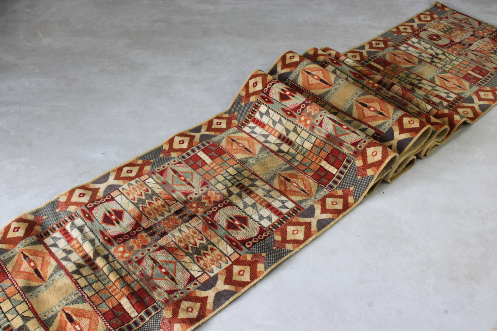 Long Geometric Hall Carpet Runner - Kernow Furniture