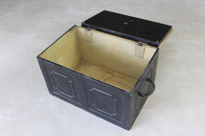 Large Antique Iron Strong Box Safe - Kernow Furniture