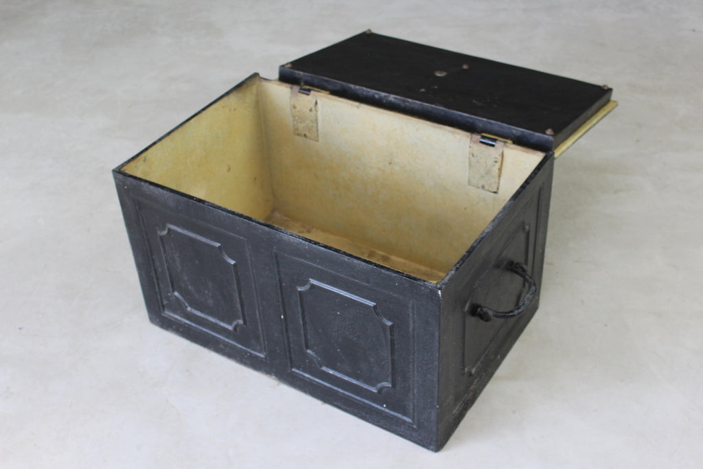 Large Antique Iron Strong Box Safe - Kernow Furniture