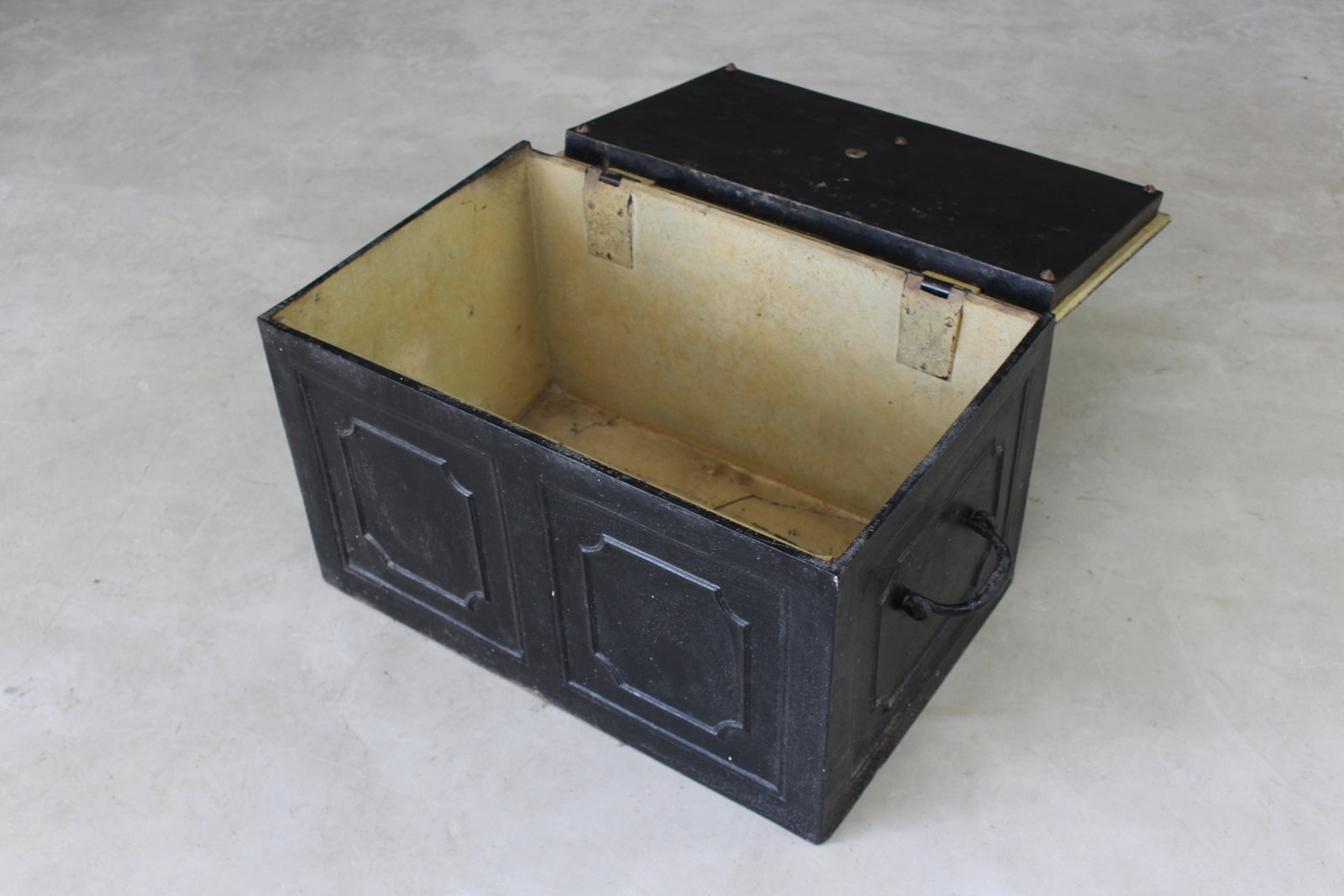 Large Antique Iron Strong Box Safe - Kernow Furniture