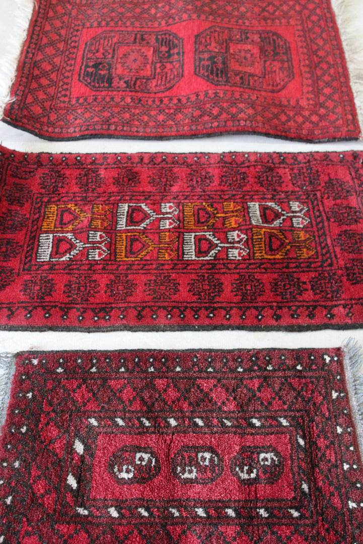 3 Red Afghan Rugs - Kernow Furniture