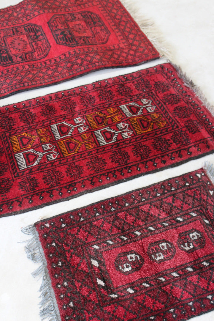 3 Red Afghan Rugs - Kernow Furniture