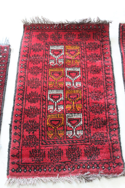 3 Red Afghan Rugs - Kernow Furniture