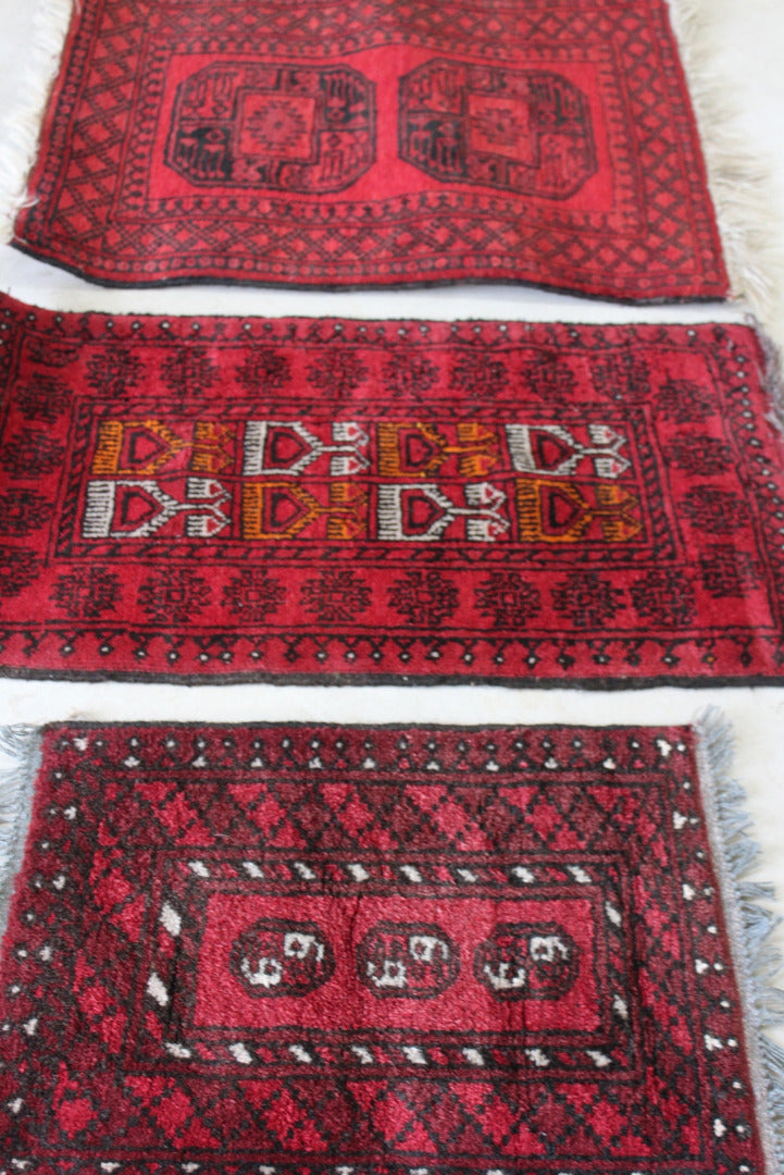 3 Red Afghan Rugs - Kernow Furniture