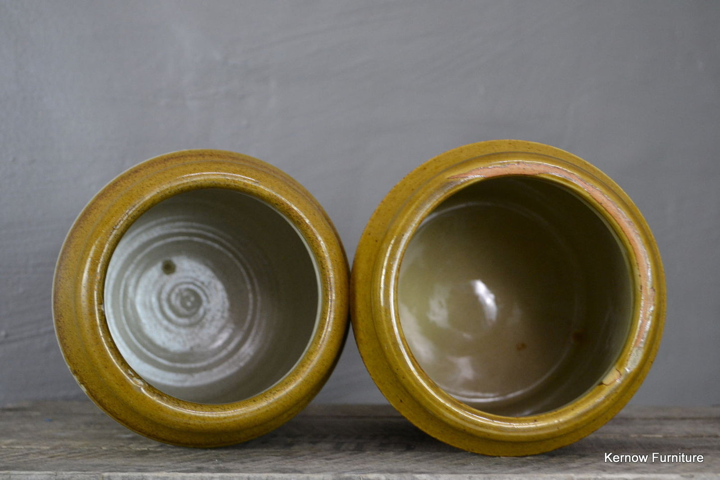 Pair Large Stoneware Jars - Kernow Furniture