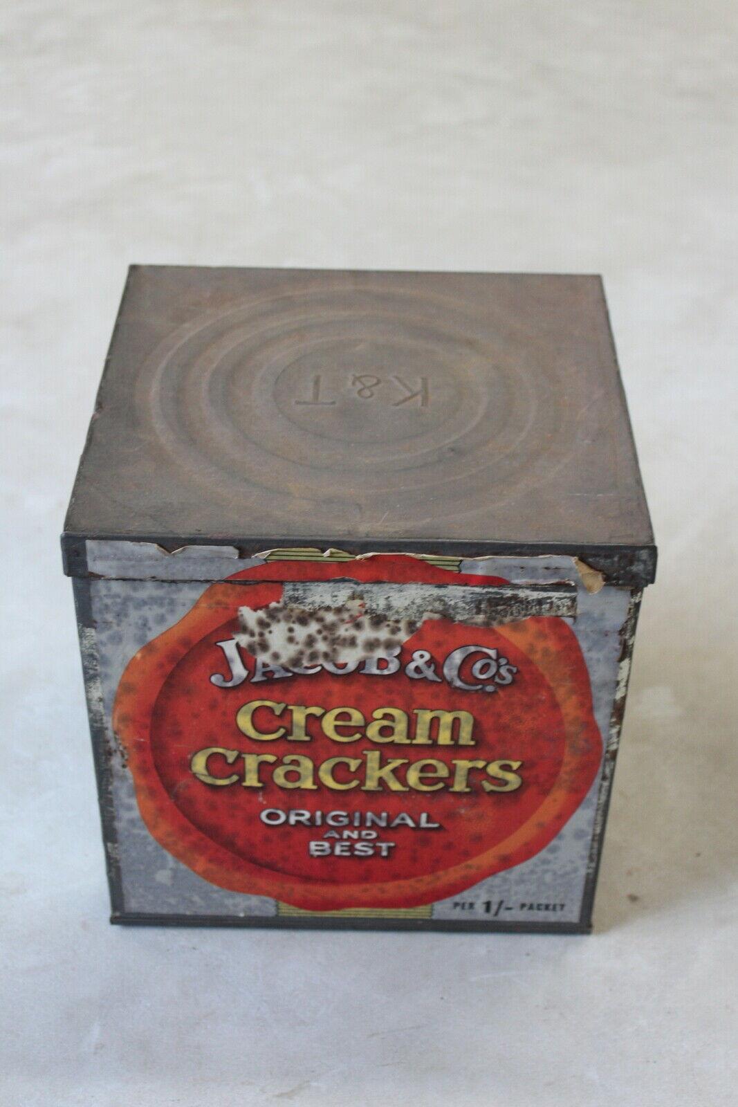 Vintage Jacobs Cream Crackers Large Tin - Kernow Furniture