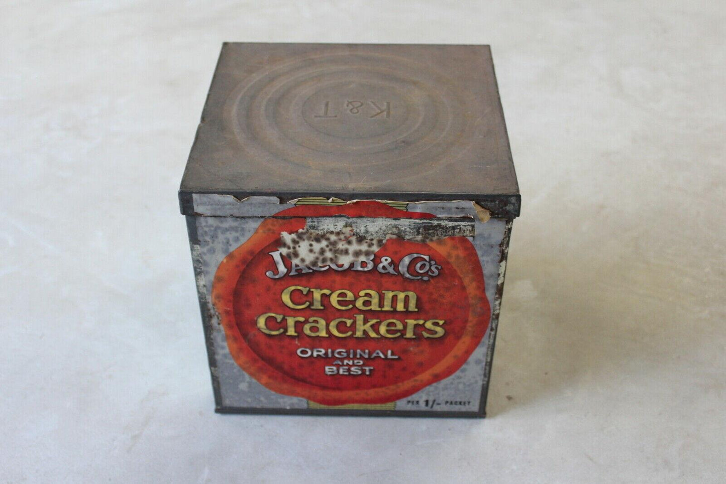 Vintage Jacobs Cream Crackers Large Tin - Kernow Furniture