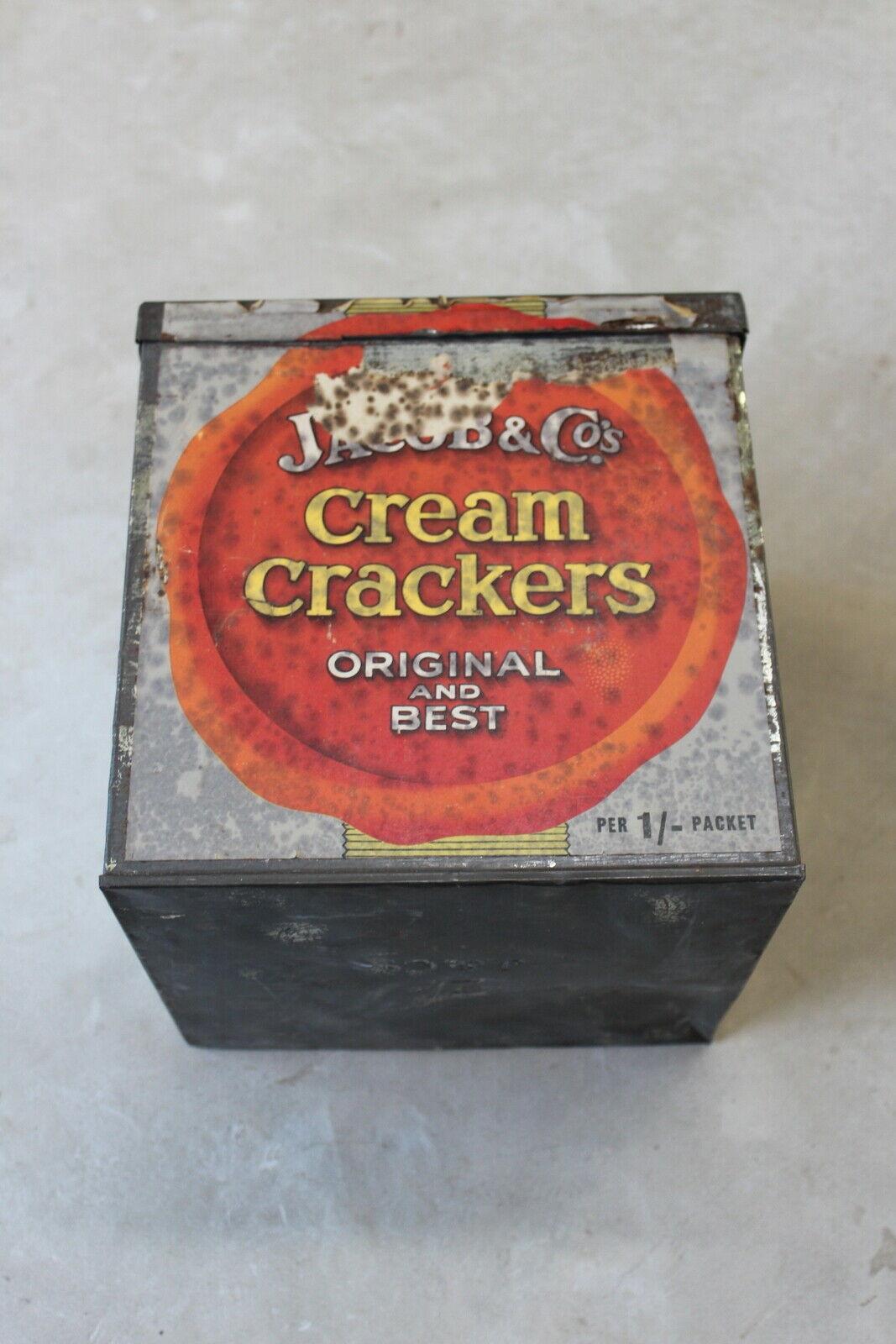 Vintage Jacobs Cream Crackers Large Tin - Kernow Furniture