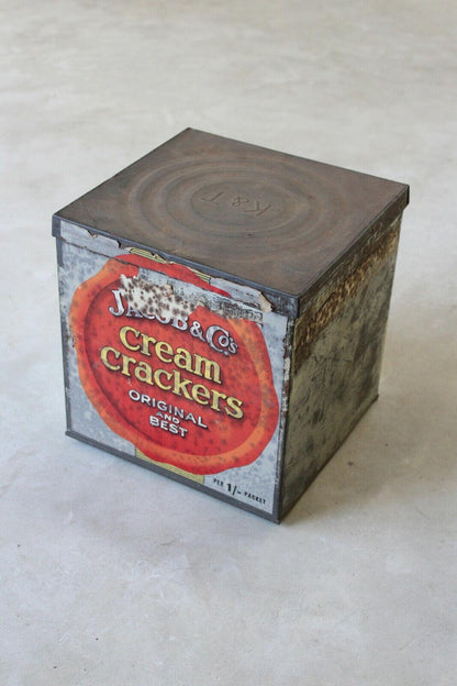 Vintage Jacobs Cream Crackers Large Tin - Kernow Furniture