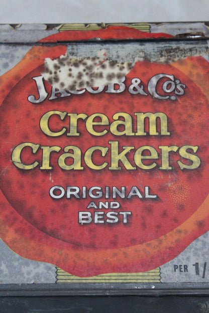 Vintage Jacobs Cream Crackers Large Tin - Kernow Furniture