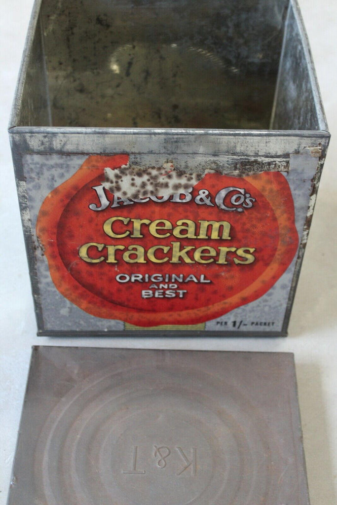 Vintage Jacobs Cream Crackers Large Tin - Kernow Furniture