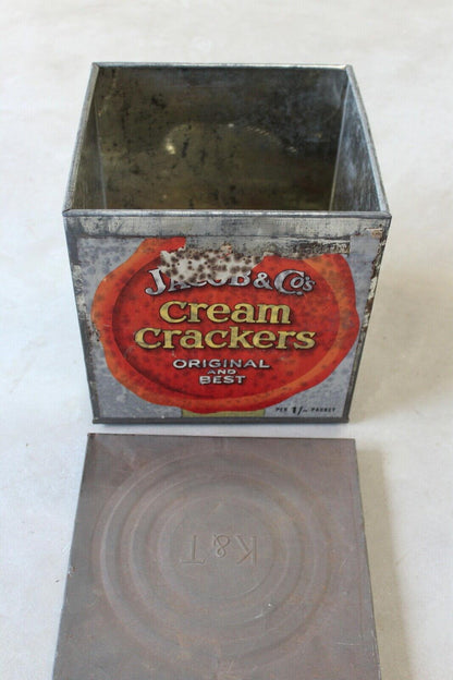 Vintage Jacobs Cream Crackers Large Tin - Kernow Furniture