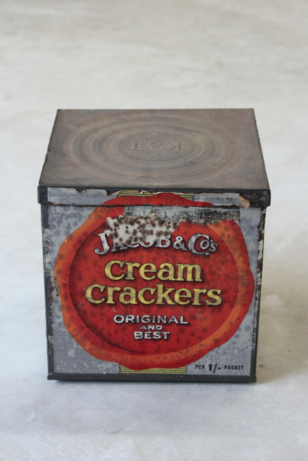 Vintage Jacobs Cream Crackers Large Tin - Kernow Furniture