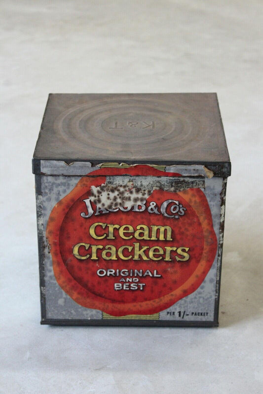 Vintage Jacobs Cream Crackers Large Tin - Kernow Furniture