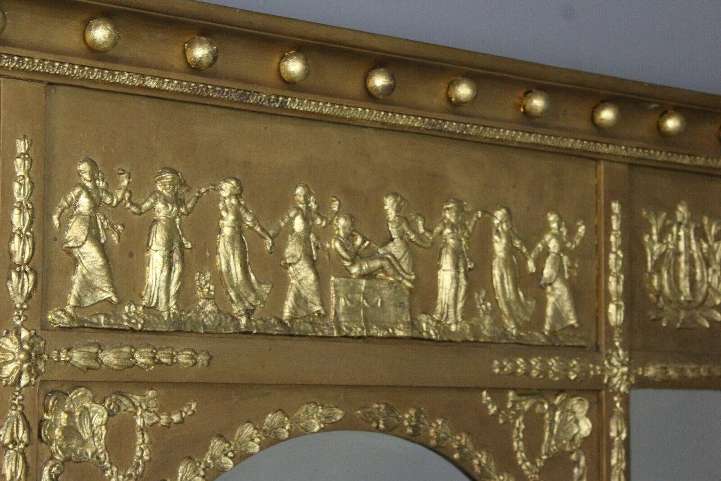 Regency Style Neoclassical Gilt Over Mantle Mirror - Kernow Furniture