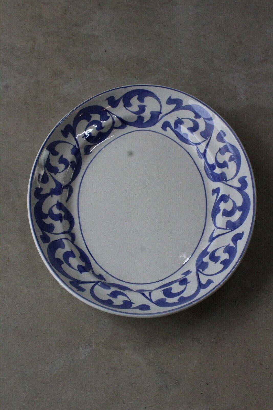 Norman Franks Baker Street Blue & White Oval Serving Plate - Kernow Furniture